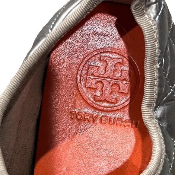 Tory Burch Gold Quilted Lace Up Cap Toe Sneakers Size 8.5 Women’s - Picture 10 of 10